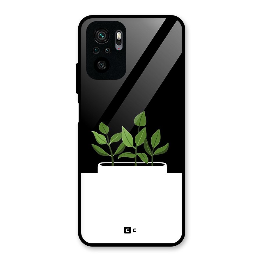 Beautiful Plant Pot Minimalistic Glass Back Case for Redmi Note 10