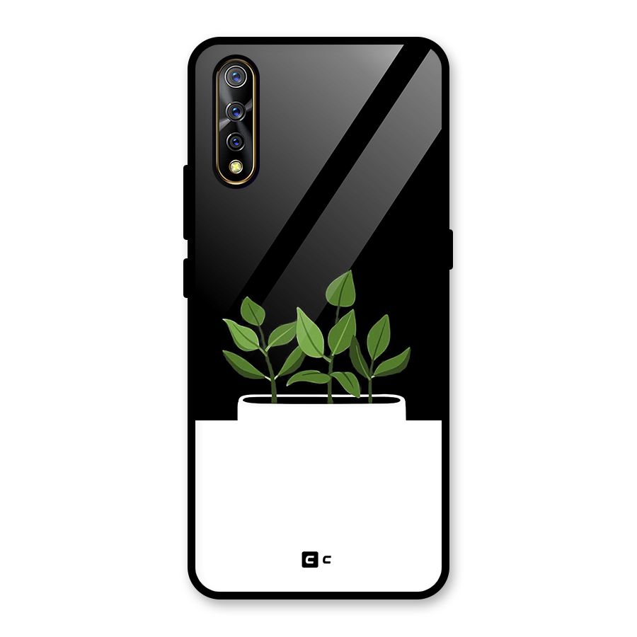 Beautiful Plant Pot Minimalistic Glass Back Case for Vivo S1