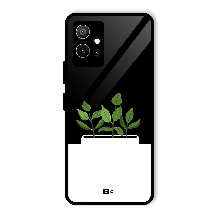 Beautiful Plant Pot Minimalistic Glass Back Case for Vivo T1 5G