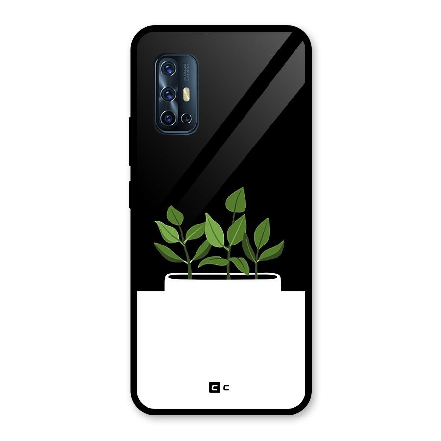Beautiful Plant Pot Minimalistic Glass Back Case for Vivo V17