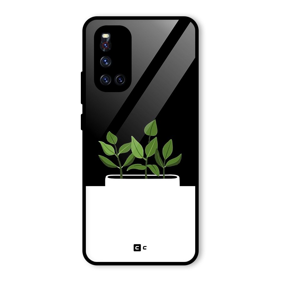 Beautiful Plant Pot Minimalistic Glass Back Case for Vivo V19