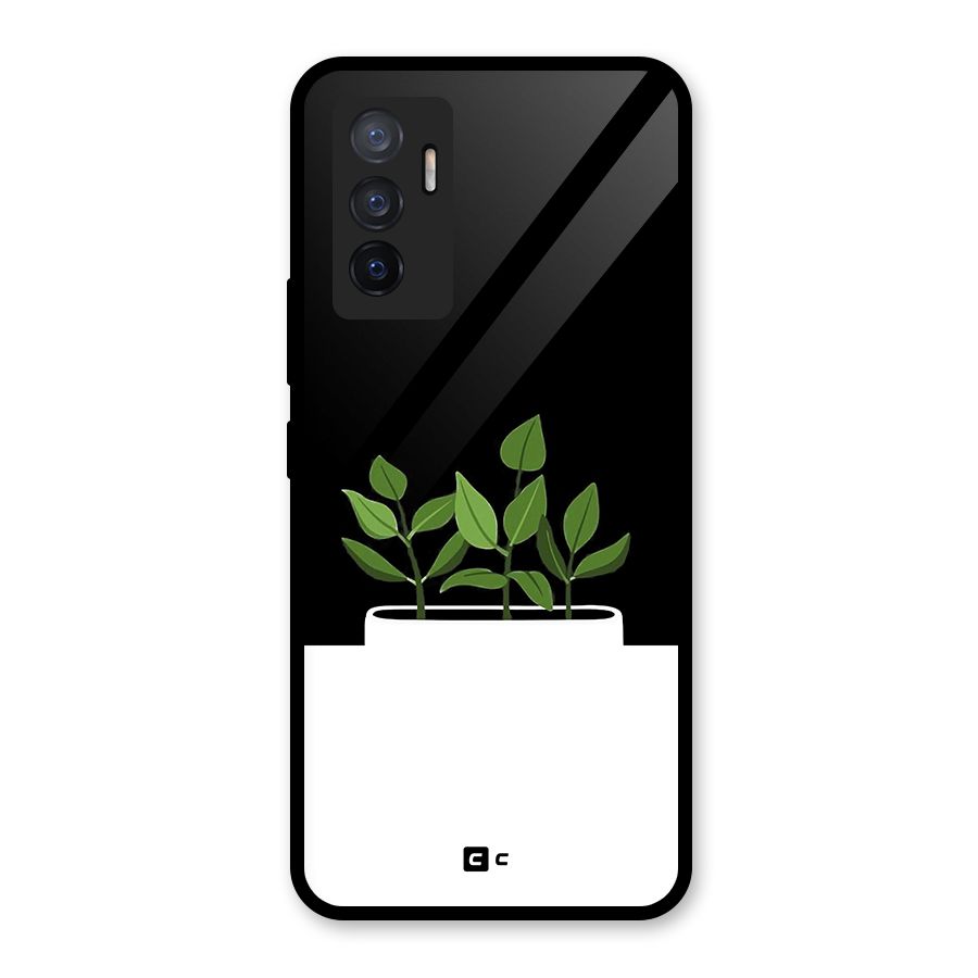 Beautiful Plant Pot Minimalistic Glass Back Case for Vivo V23e
