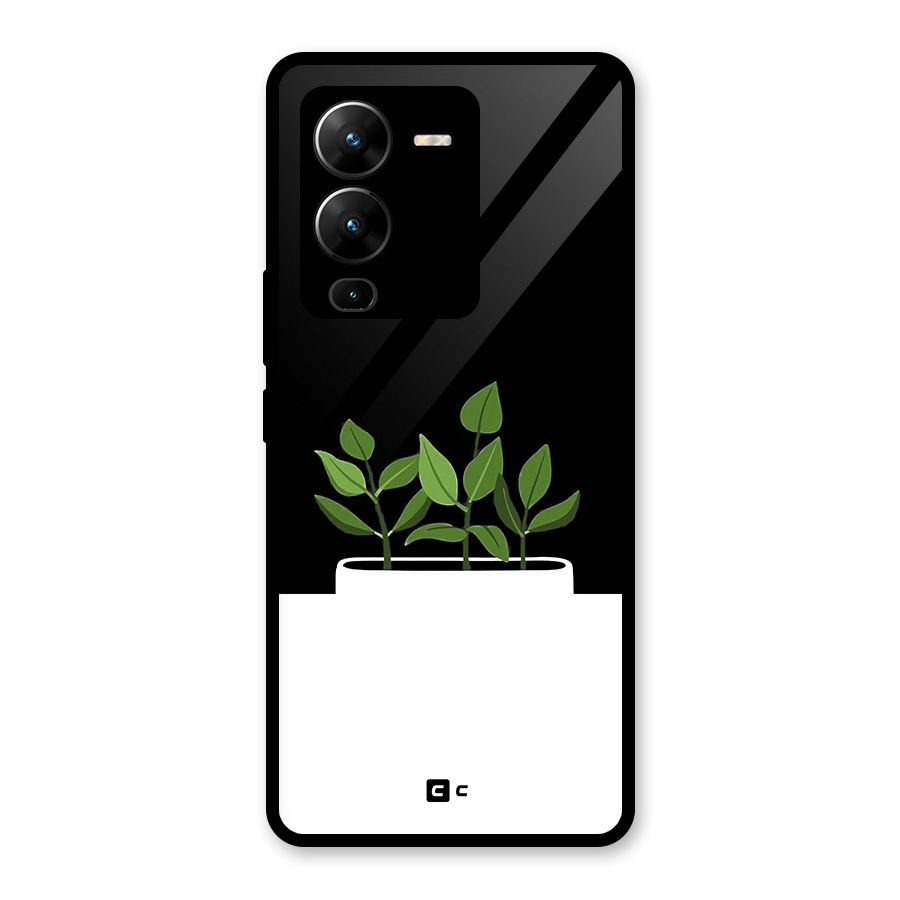 Beautiful Plant Pot Minimalistic Glass Back Case for Vivo V25 Pro