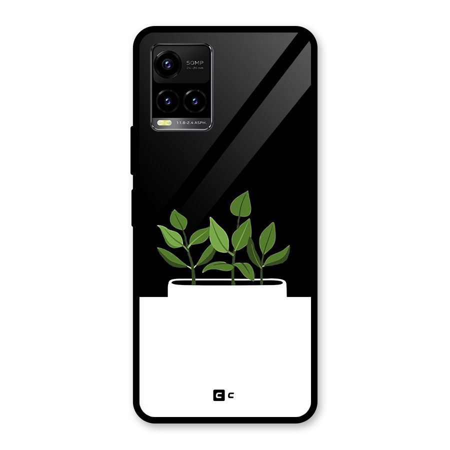 Beautiful Plant Pot Minimalistic Glass Back Case for Vivo Y21A