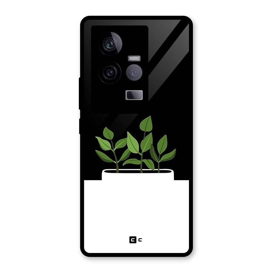 Beautiful Plant Pot Minimalistic Glass Back Case for Vivo iQOO 11 5G