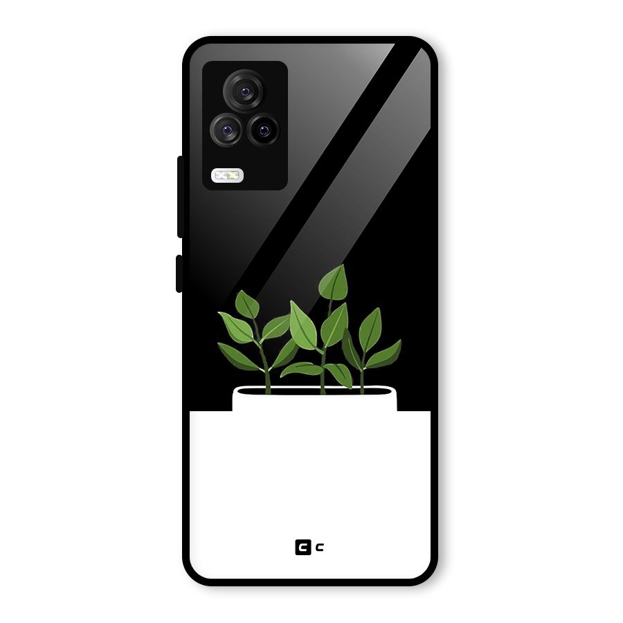 Beautiful Plant Pot Minimalistic Glass Back Case for Vivo iQOO 7 Legend 5G