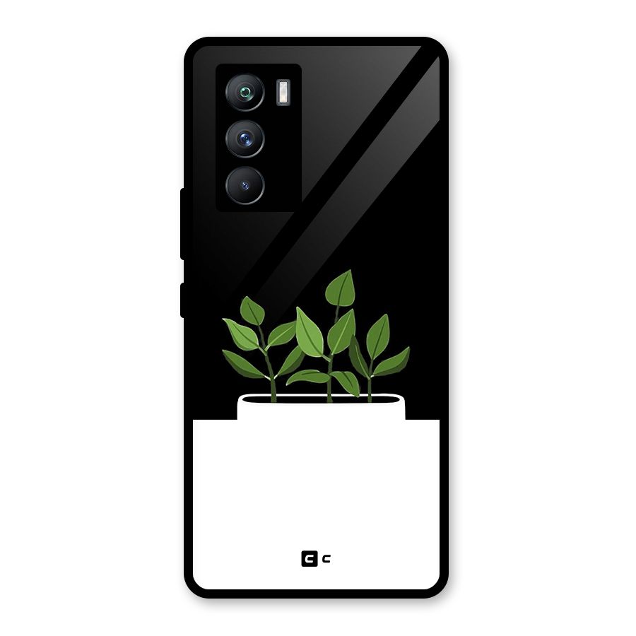 Beautiful Plant Pot Minimalistic Glass Back Case for Vivo iQOO 9 SE