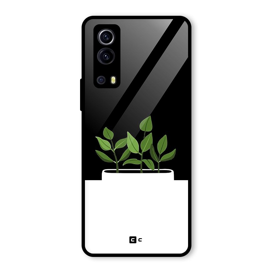Beautiful Plant Pot Minimalistic Glass Back Case for Vivo iQOO Z3