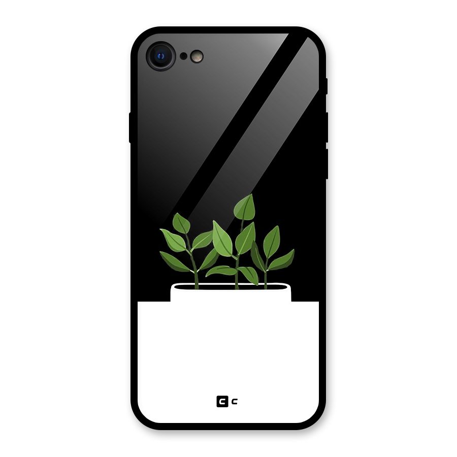 Beautiful Plant Pot Minimalistic Glass Back Case for iPhone 8