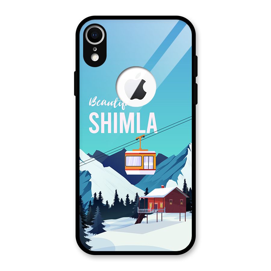 Beautiful Shimla Glass Back Case for iPhone XR Logo Cut