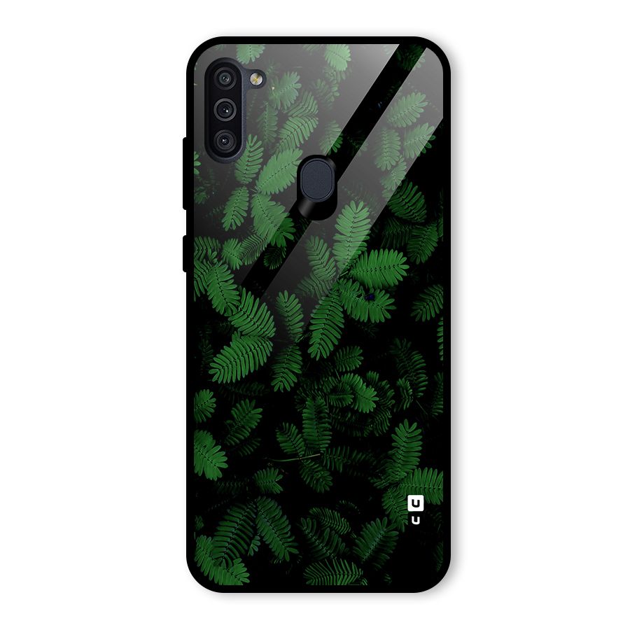 Beautiful Touch Me Not Glass Back Case for Galaxy M11