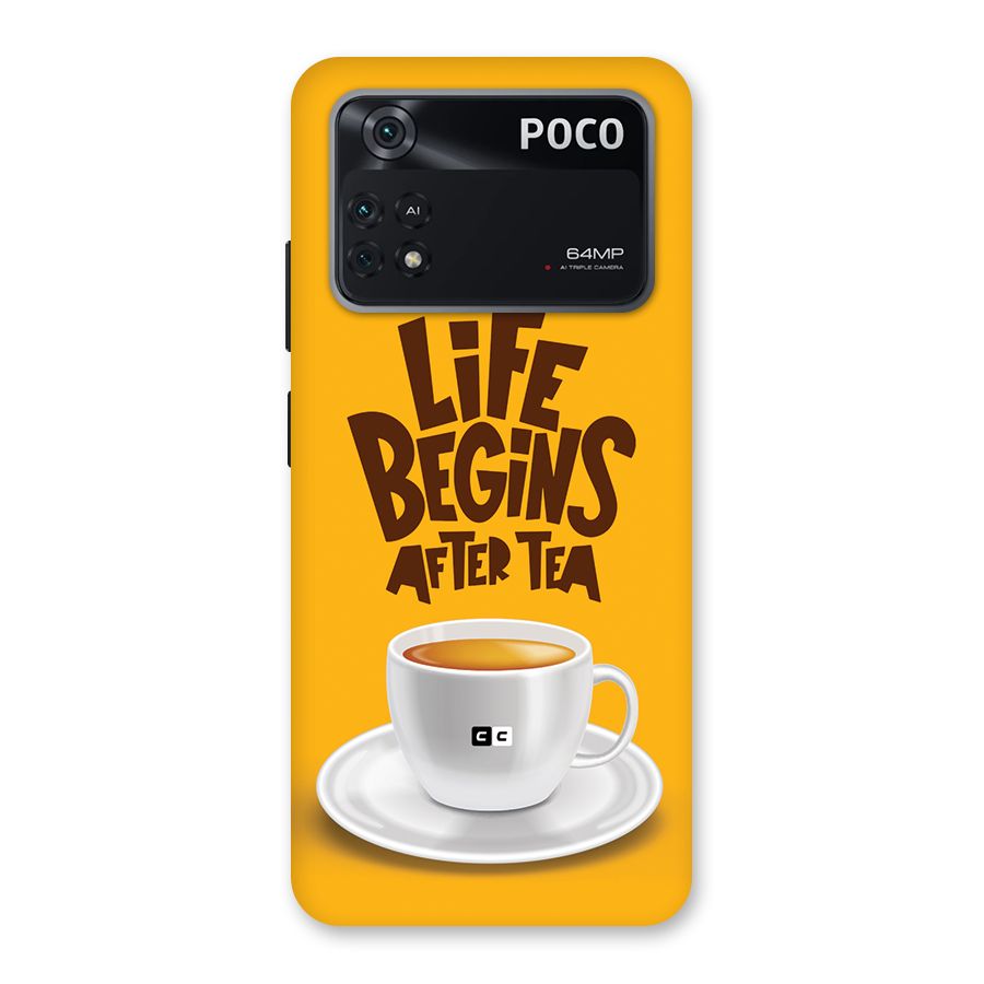 Begins After Tea Back Case for Poco M4 Pro 4G