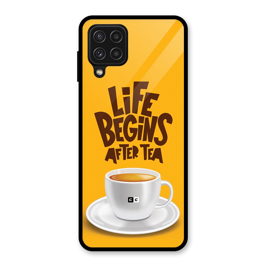 Begins After Tea Glass Back Case for Galaxy A22 4G