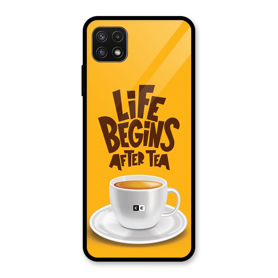 Begins After Tea Glass Back Case for Galaxy A22 5G