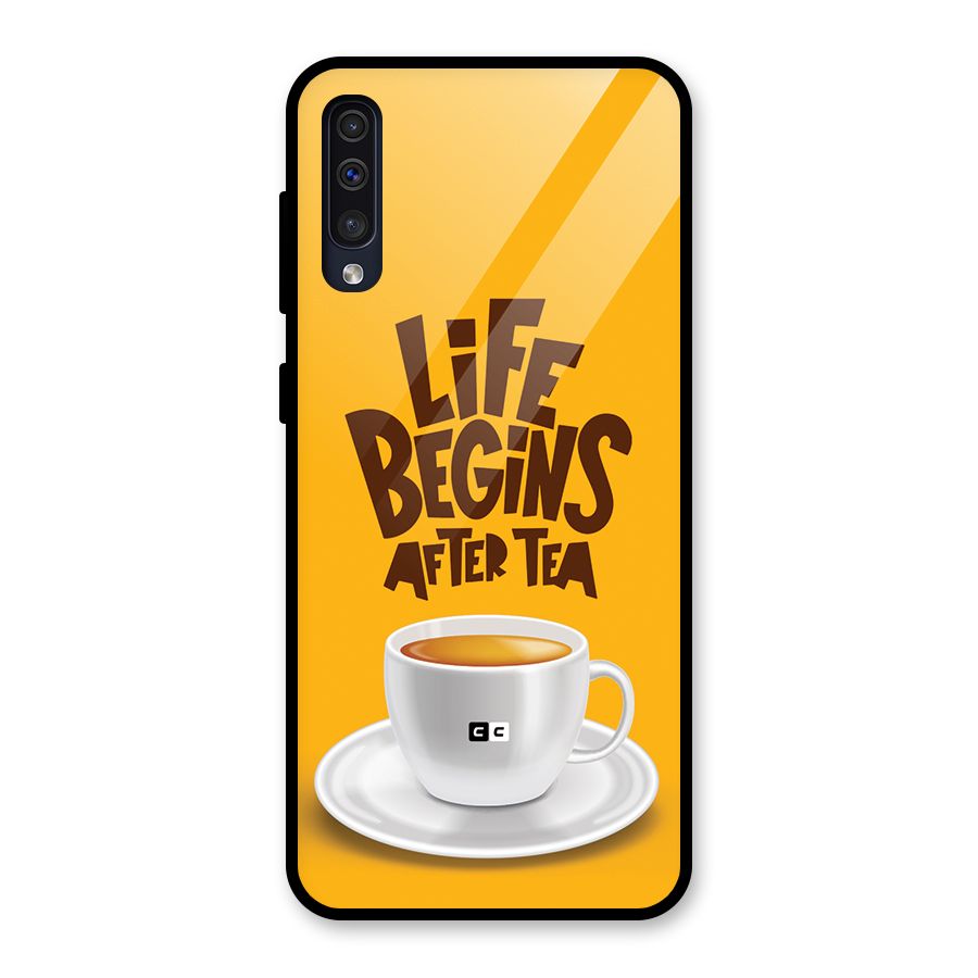 Begins After Tea Glass Back Case for Galaxy A50