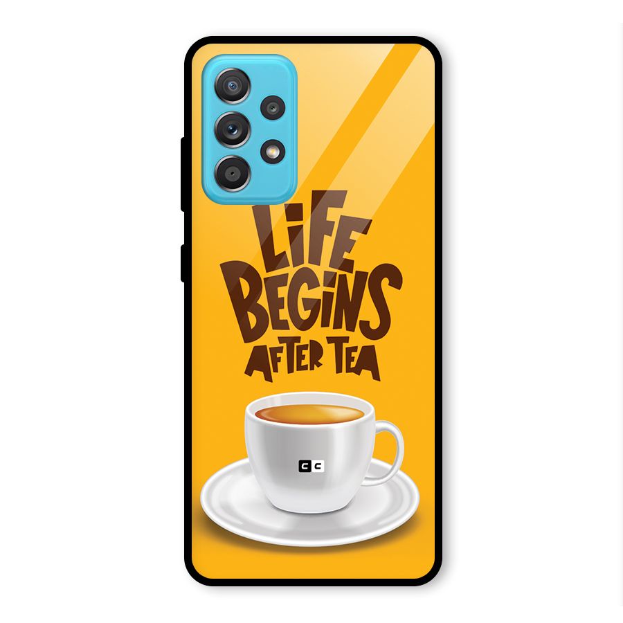 Begins After Tea Glass Back Case for Galaxy A52