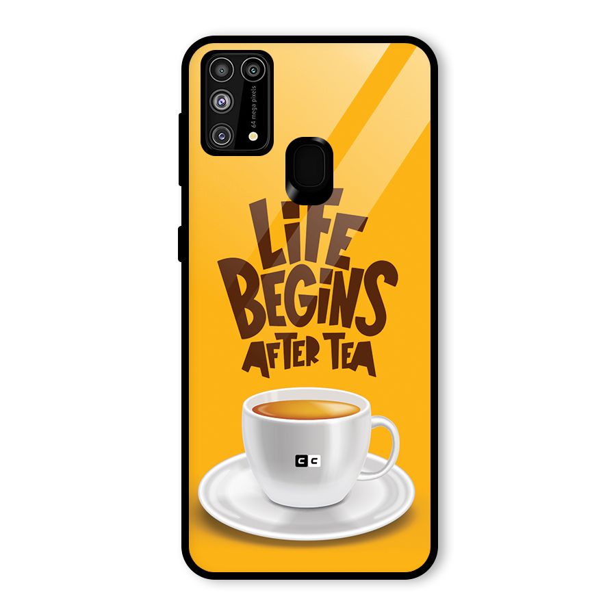 Begins After Tea Glass Back Case for Galaxy F41