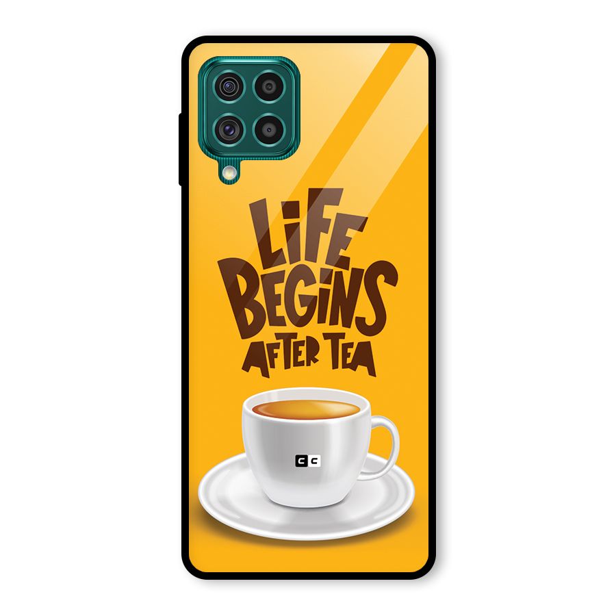 Begins After Tea Glass Back Case for Galaxy F62