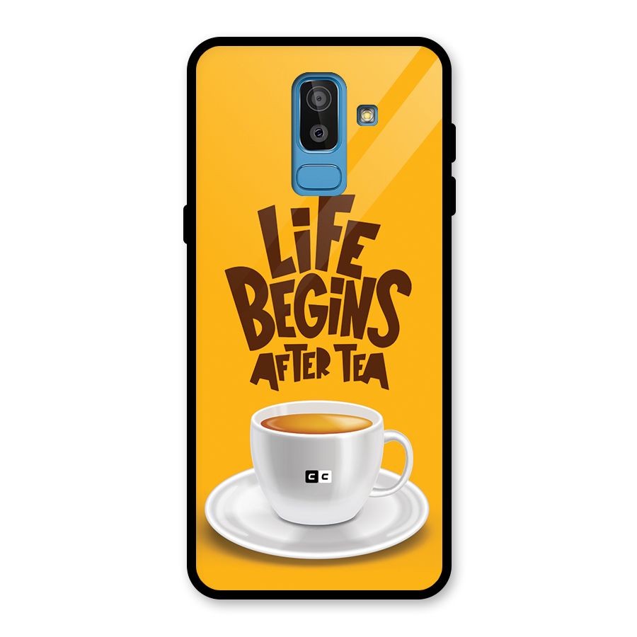 Begins After Tea Glass Back Case for Galaxy J8