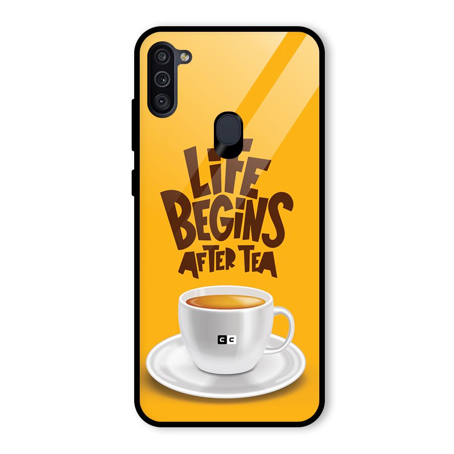 Begins After Tea Glass Back Case for Galaxy M11