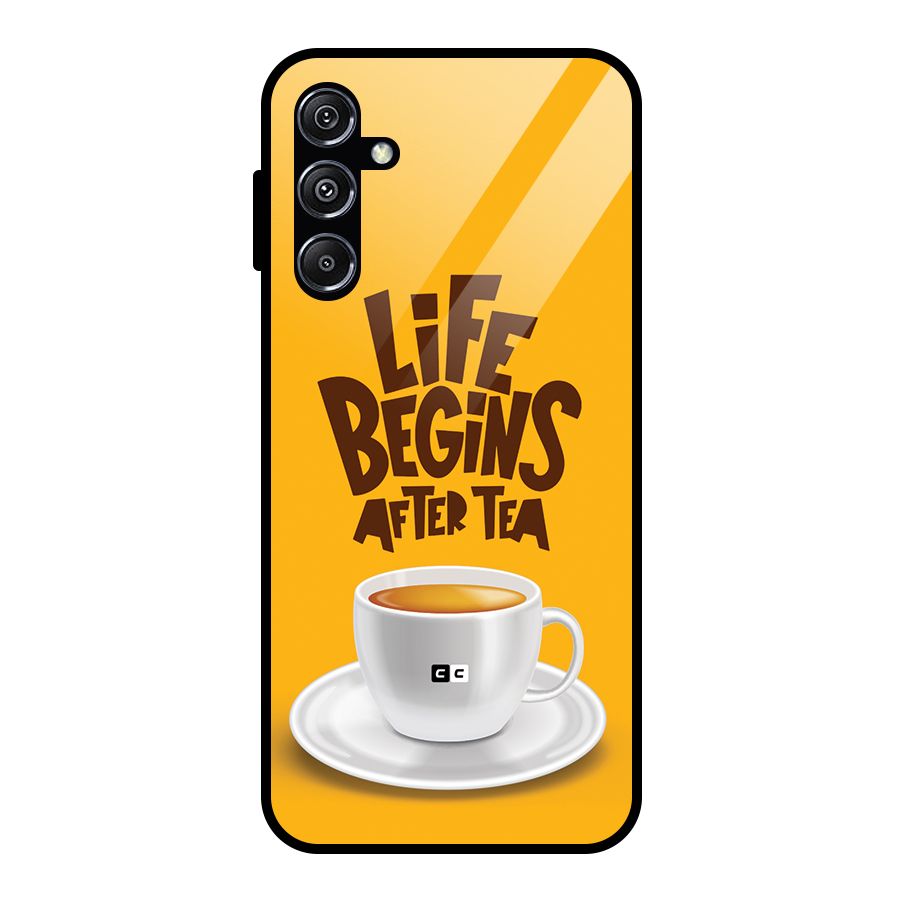 Begins After Tea Glass Back Case for Galaxy M34 5G