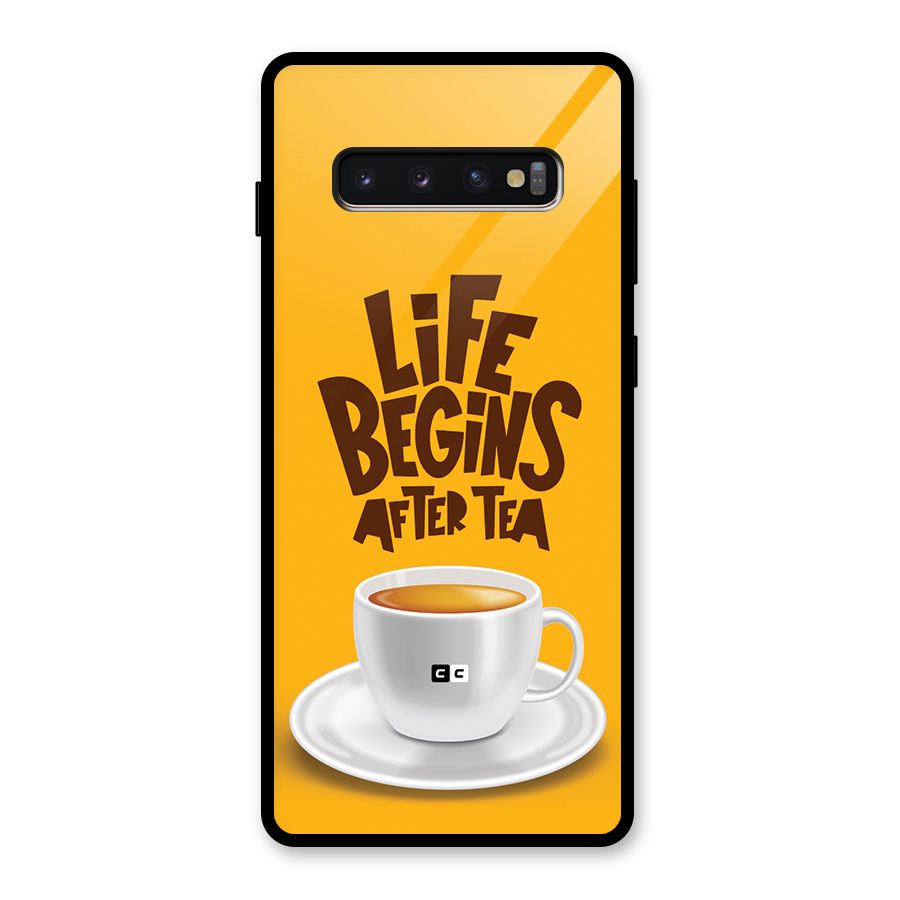 Begins After Tea Glass Back Case for Galaxy S10 Plus