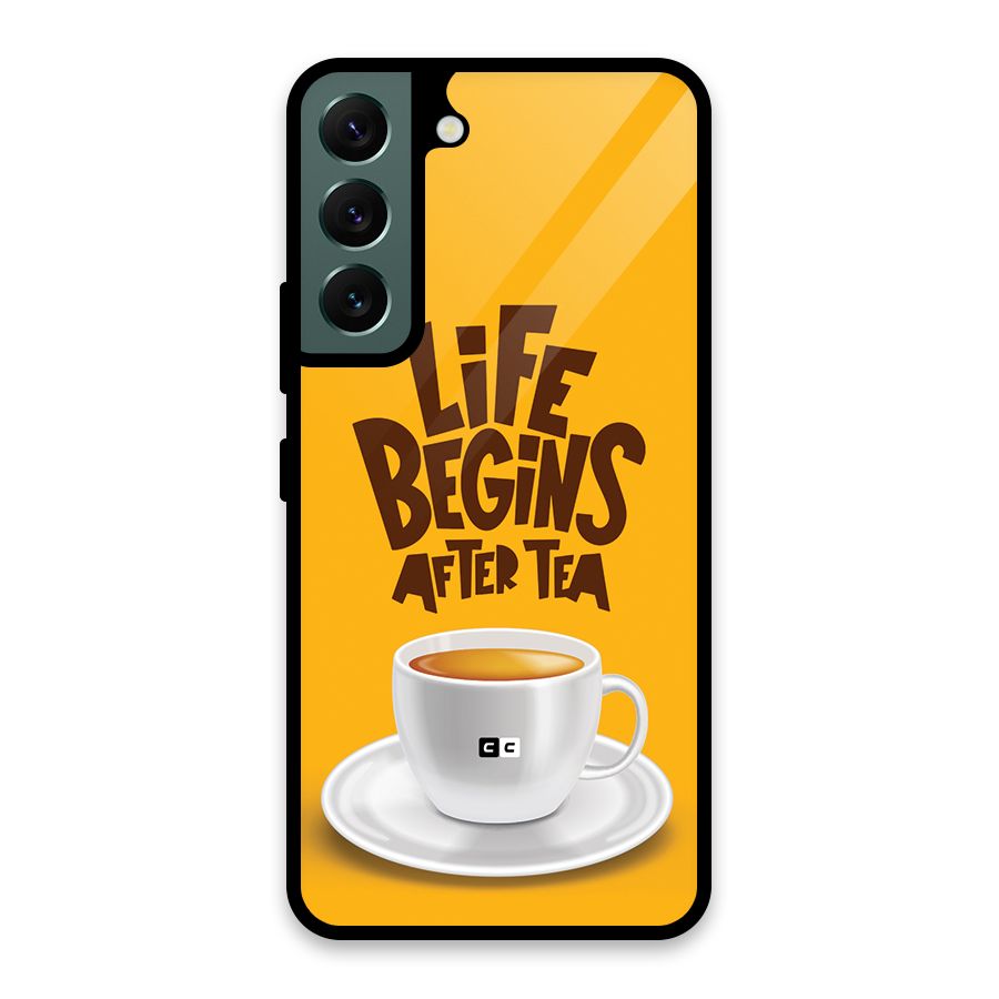 Begins After Tea Glass Back Case for Galaxy S22 5G