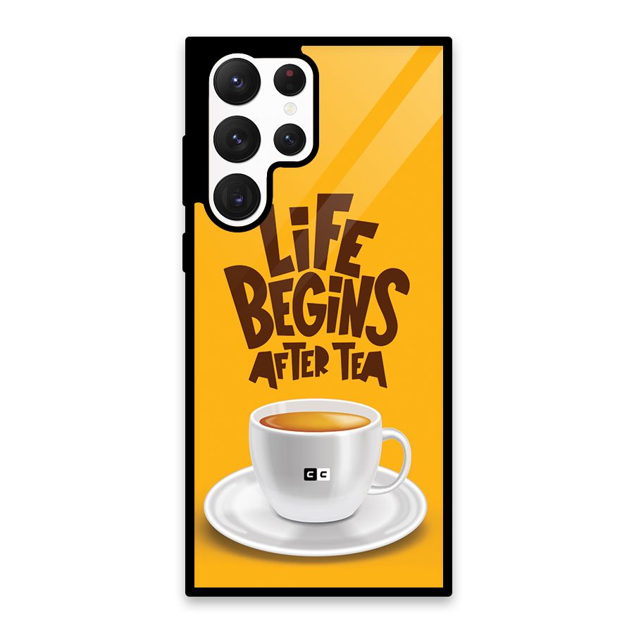 Begins After Tea Glass Back Case for Galaxy S22 Ultra 5G