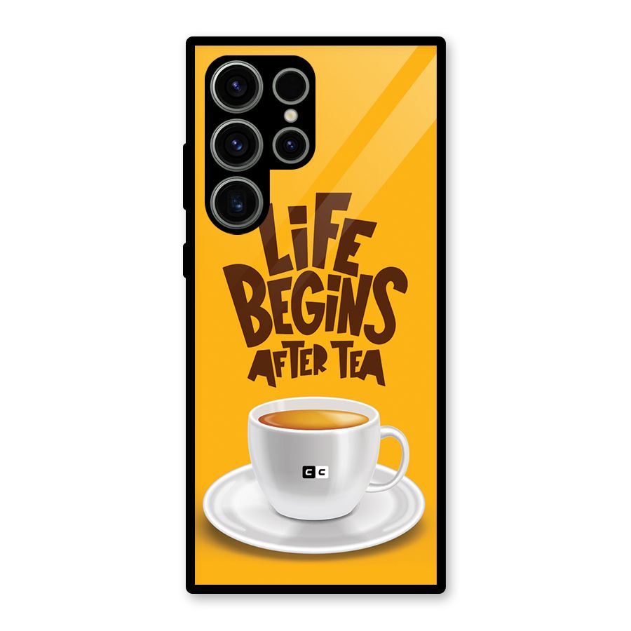 Begins After Tea Glass Back Case for Galaxy S23 Ultra