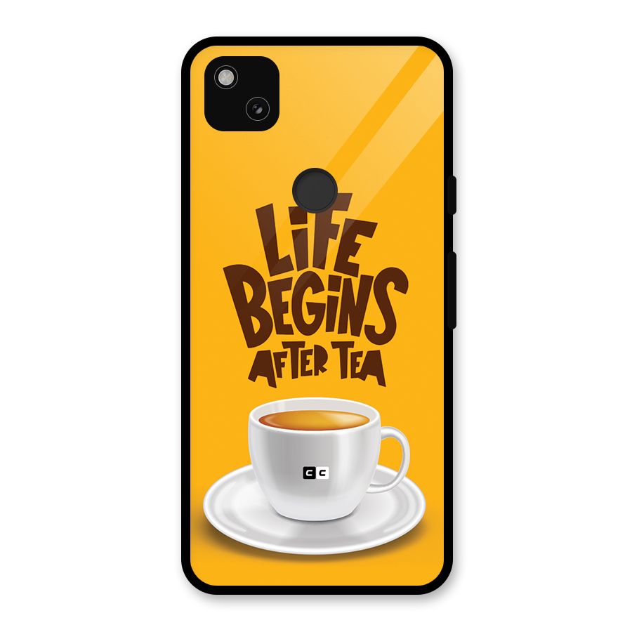 Begins After Tea Glass Back Case for Google Pixel 4a