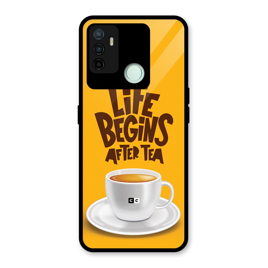 Begins After Tea Glass Back Case for Oppo A53