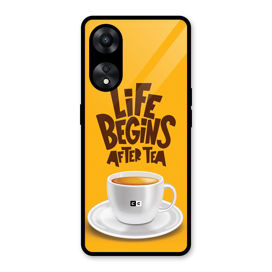Begins After Tea Glass Back Case for Oppo A78