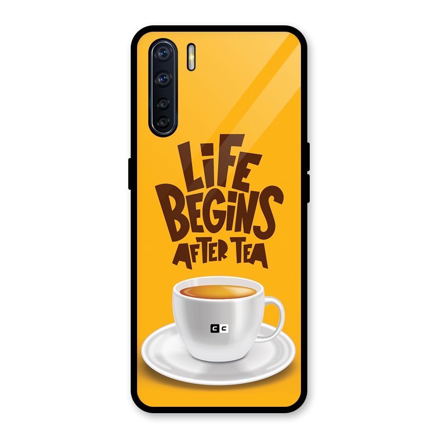 Begins After Tea Glass Back Case for Oppo F15