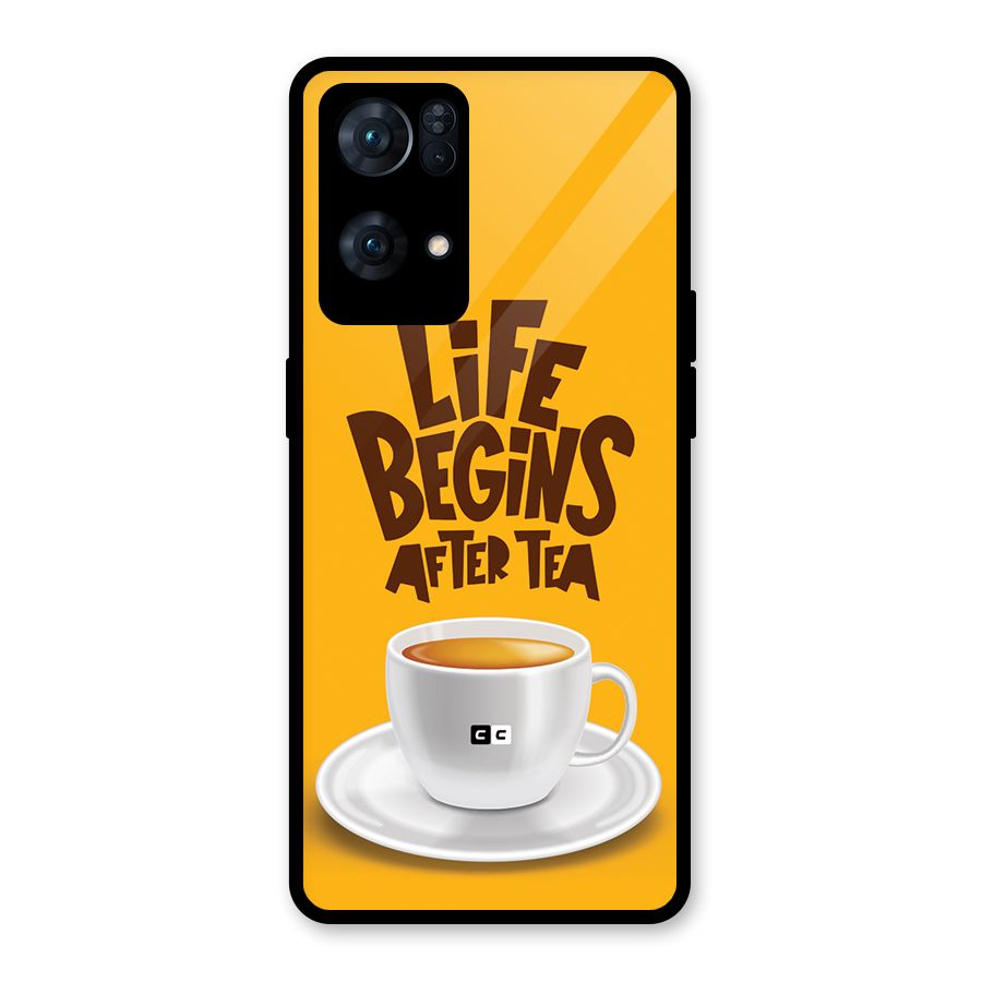 Begins After Tea Glass Back Case for Oppo Reno7 Pro 5G