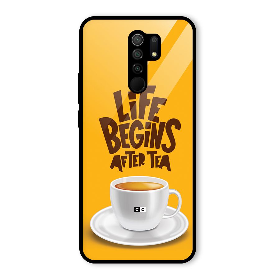 Begins After Tea Glass Back Case for Poco M2