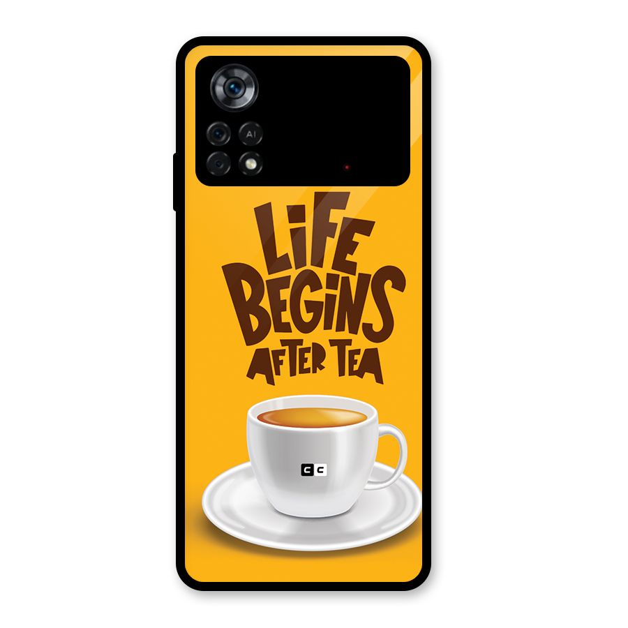Begins After Tea Glass Back Case for Poco X4 Pro 5G