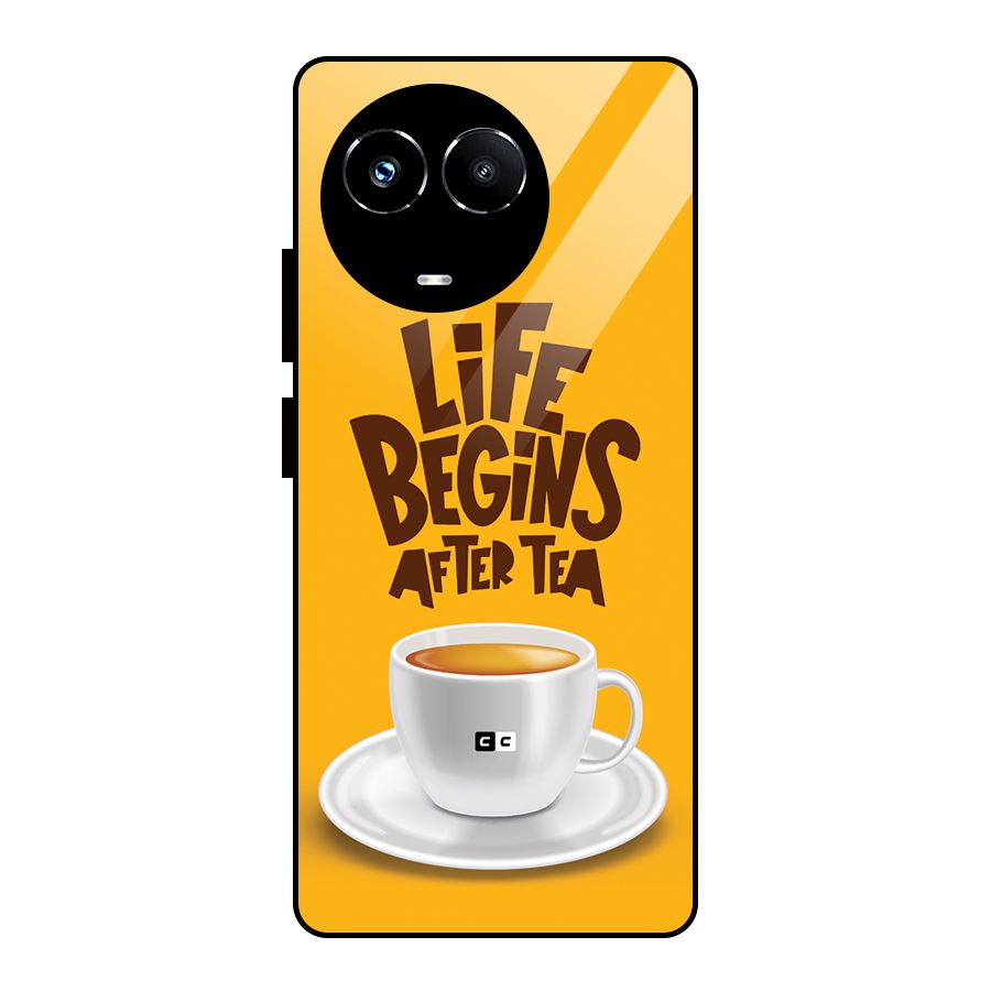 Begins After Tea Glass Back Case for Realme 11X