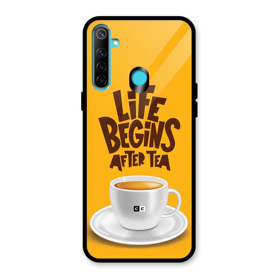 Begins After Tea Glass Back Case for Realme 5i