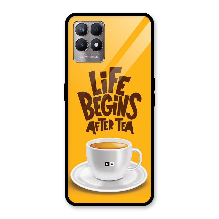 Begins After Tea Glass Back Case for Realme 8i