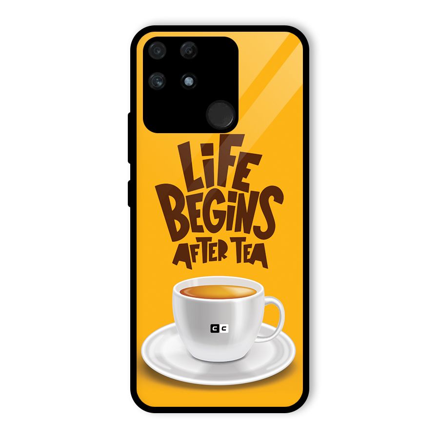 Begins After Tea Glass Back Case for Realme Narzo 50A