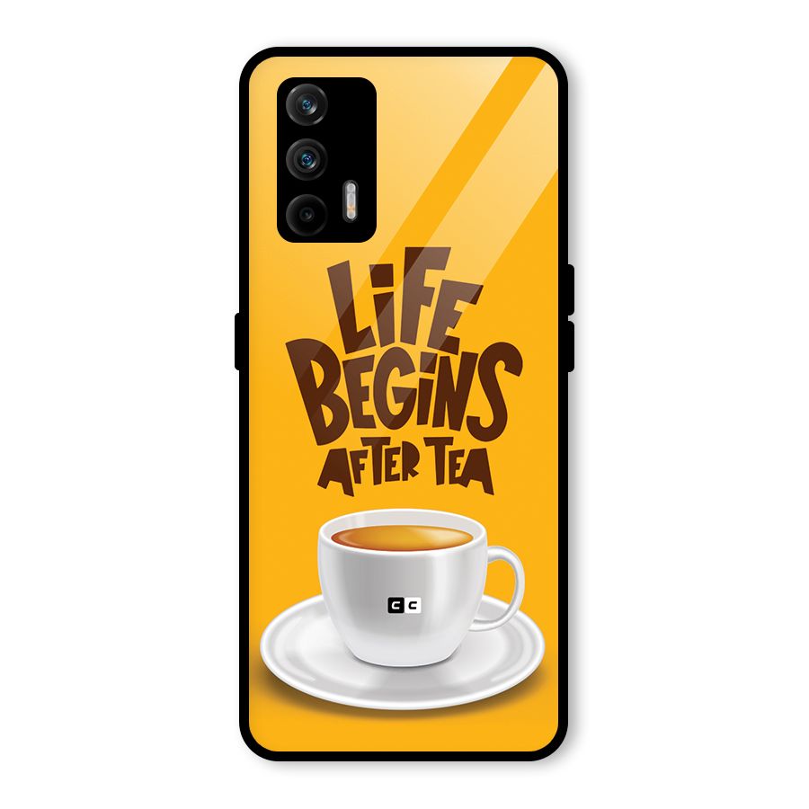 Begins After Tea Glass Back Case for Realme X7 Max