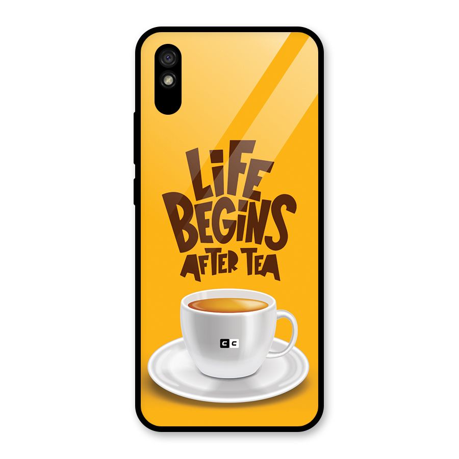 Begins After Tea Glass Back Case for Redmi 9A