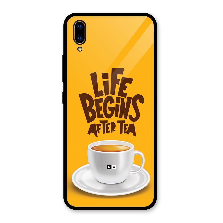 Begins After Tea Glass Back Case for Vivo V11 Pro
