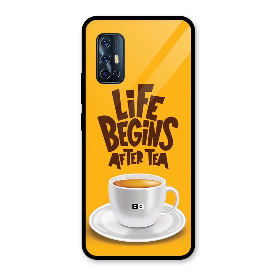 Begins After Tea Glass Back Case for Vivo V17