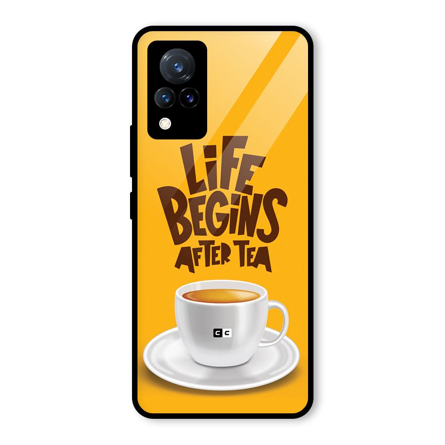 Begins After Tea Glass Back Case for Vivo V21 5G