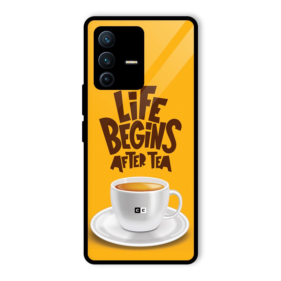Begins After Tea Glass Back Case for Vivo V23 Pro