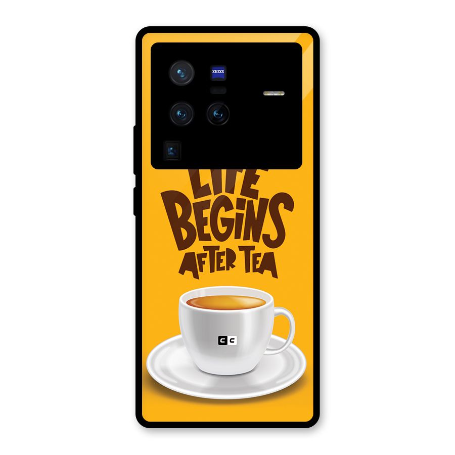 Begins After Tea Glass Back Case for Vivo X80 Pro