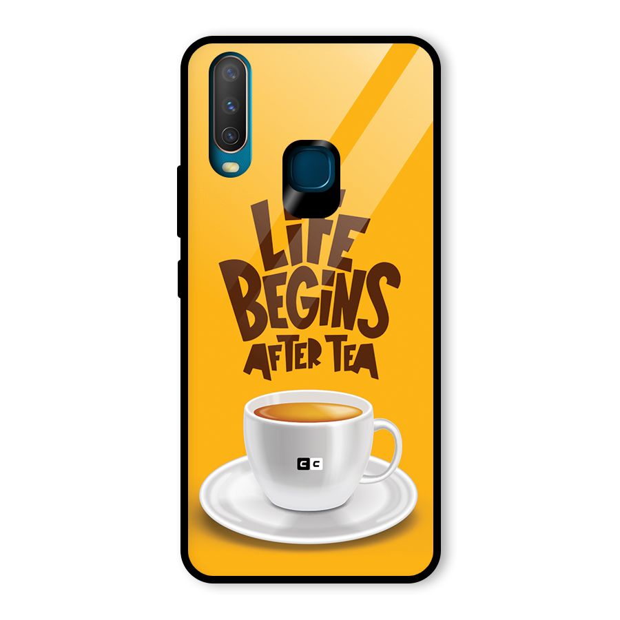Begins After Tea Glass Back Case for Vivo Y17