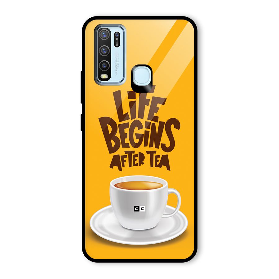 Begins After Tea Glass Back Case for Vivo Y30
