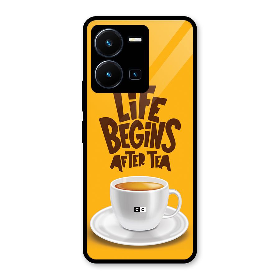 Begins After Tea Glass Back Case for Vivo Y35